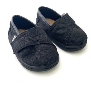 Toms Toddler Black Iridescent Glimmer Classic Alpargatas